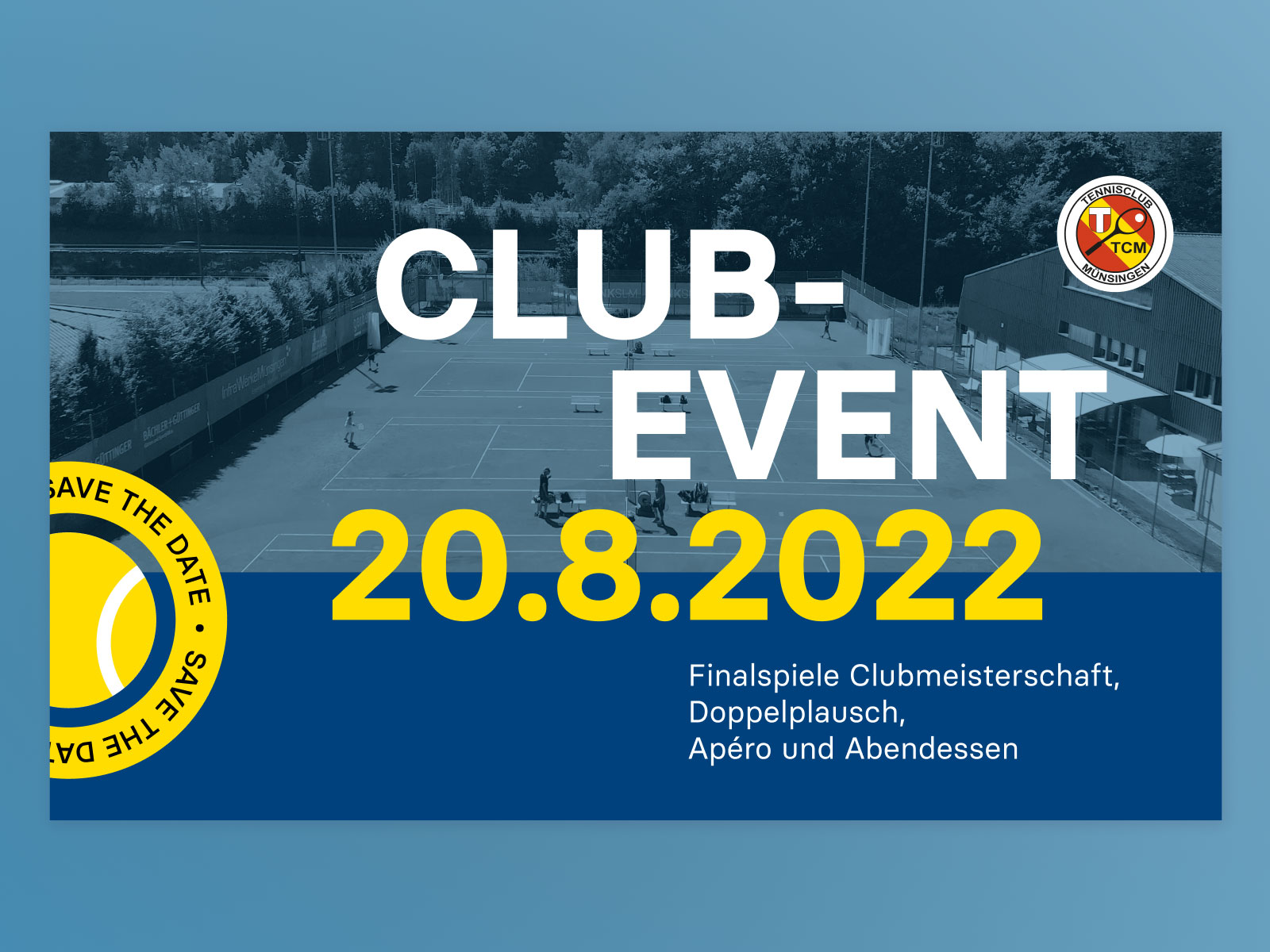 Clubevent Poster oder Banner für den TC Münsingen